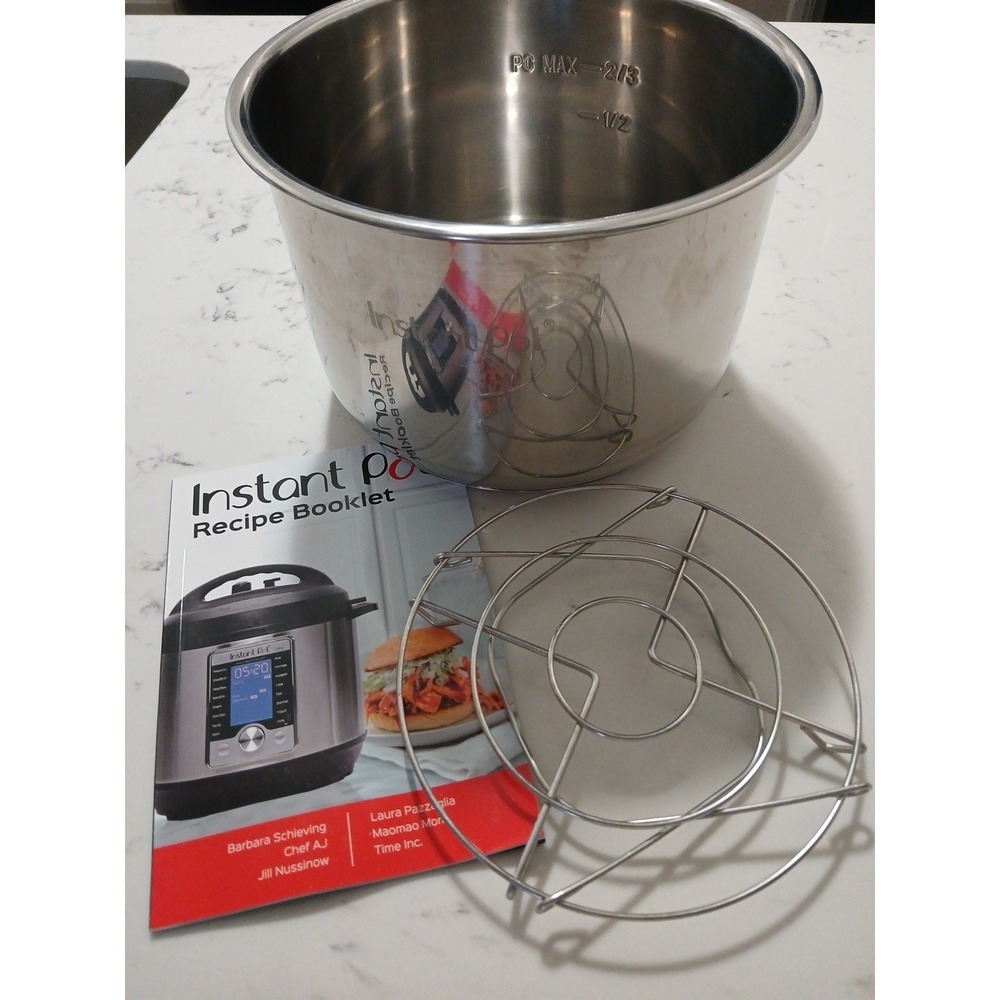 Instant Pot Duo Red SS 60‎ 6 Quart Stainless Steel Inner Pot/AB18363/Steam Rack